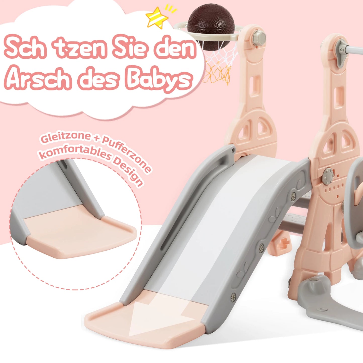 Toboggan 4 en 1 intérieur et extérieur