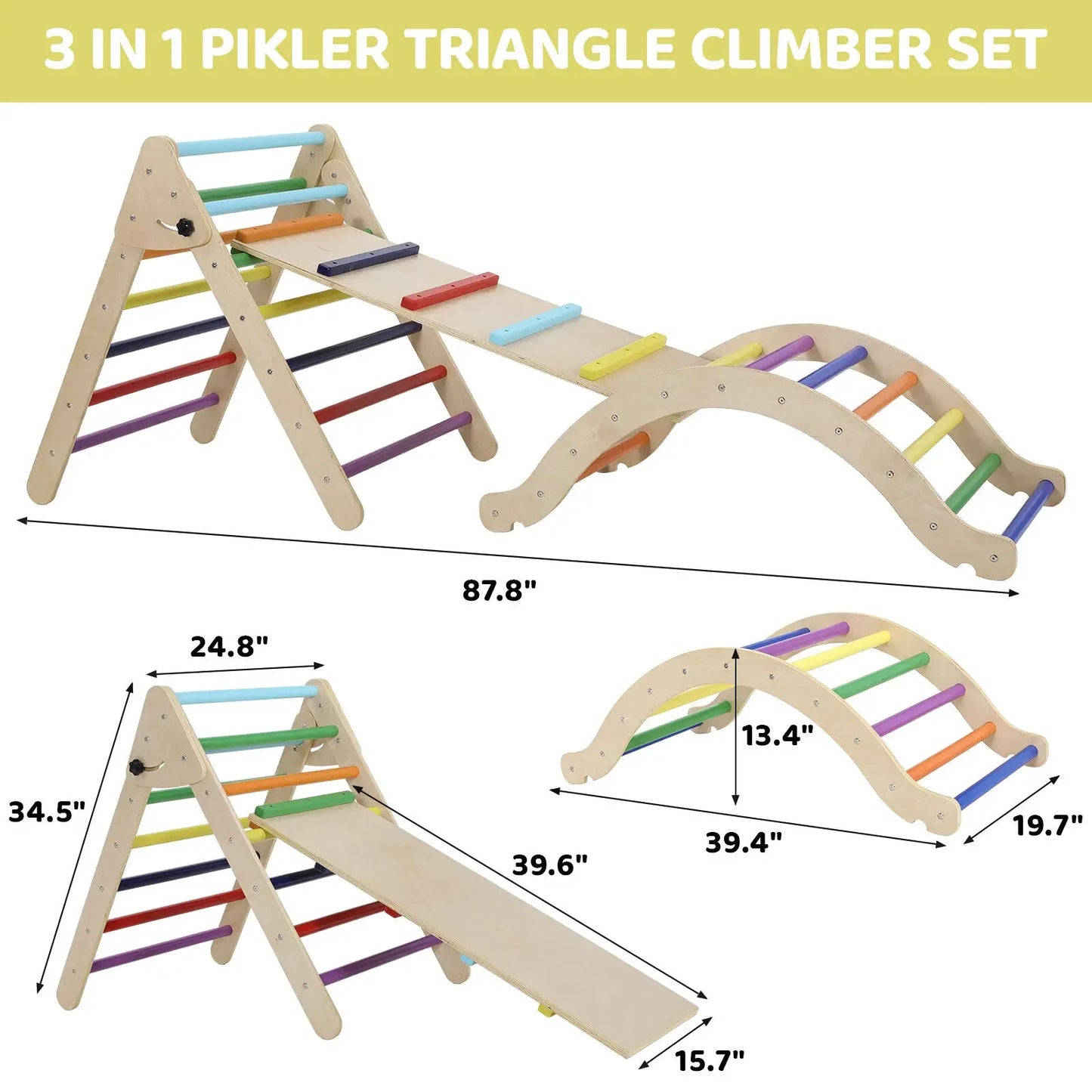 Arc d'escalade en Bois Hêtre avec Toboggan