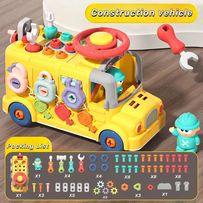 Cube d'activité forme de bus pour tout-petits