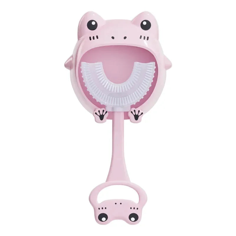 Brosse à dents en forme de U pour enfants en silicone souple
