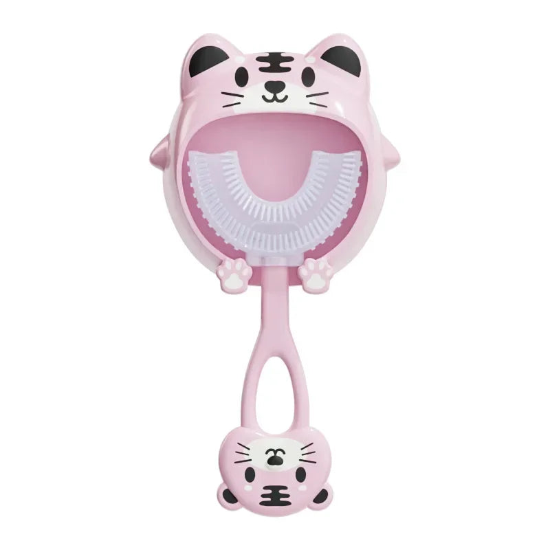 Brosse à dents en forme de U pour enfants en silicone souple
