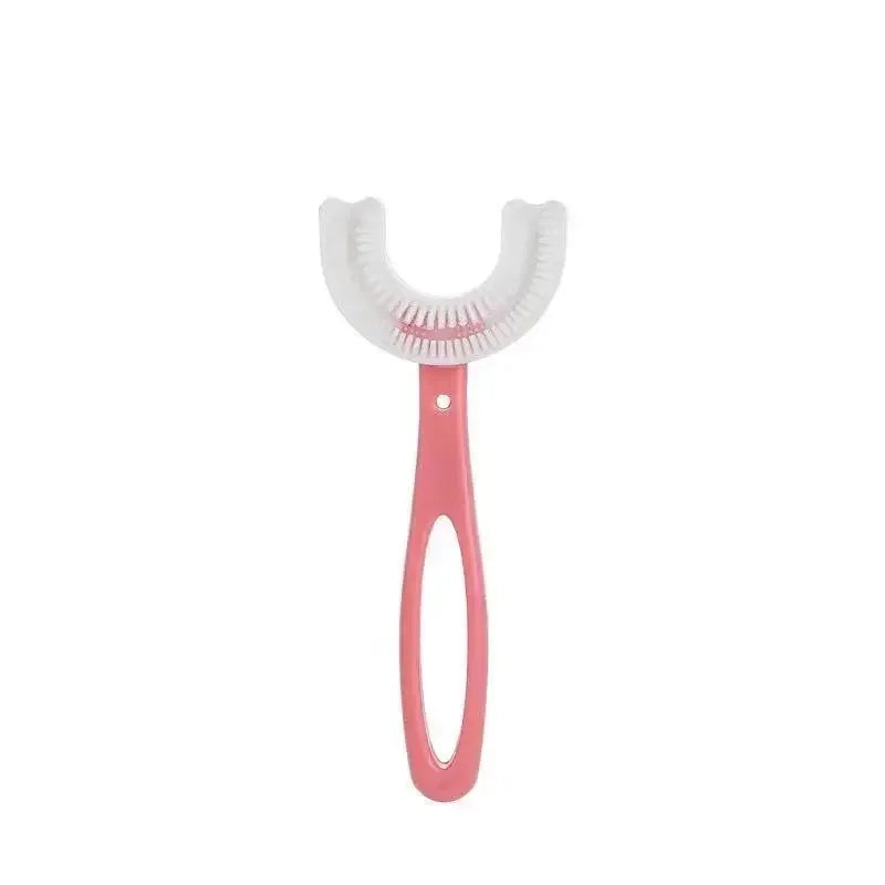 Brosse à dents en forme de U pour enfants en silicone souple