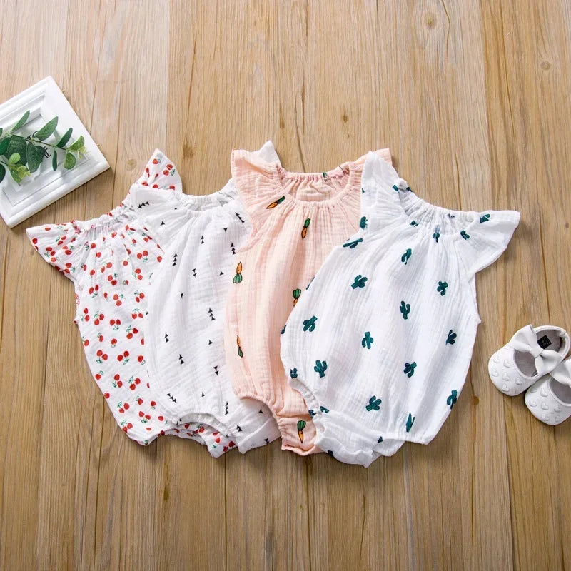 Barboteuse mousseline en coton lin