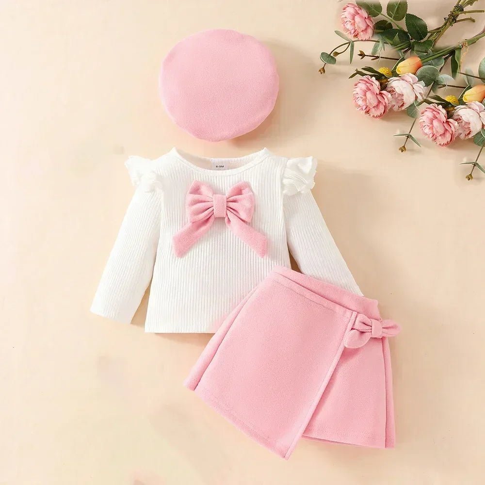 Ensemble pour filles, jupe irrégulière et béret