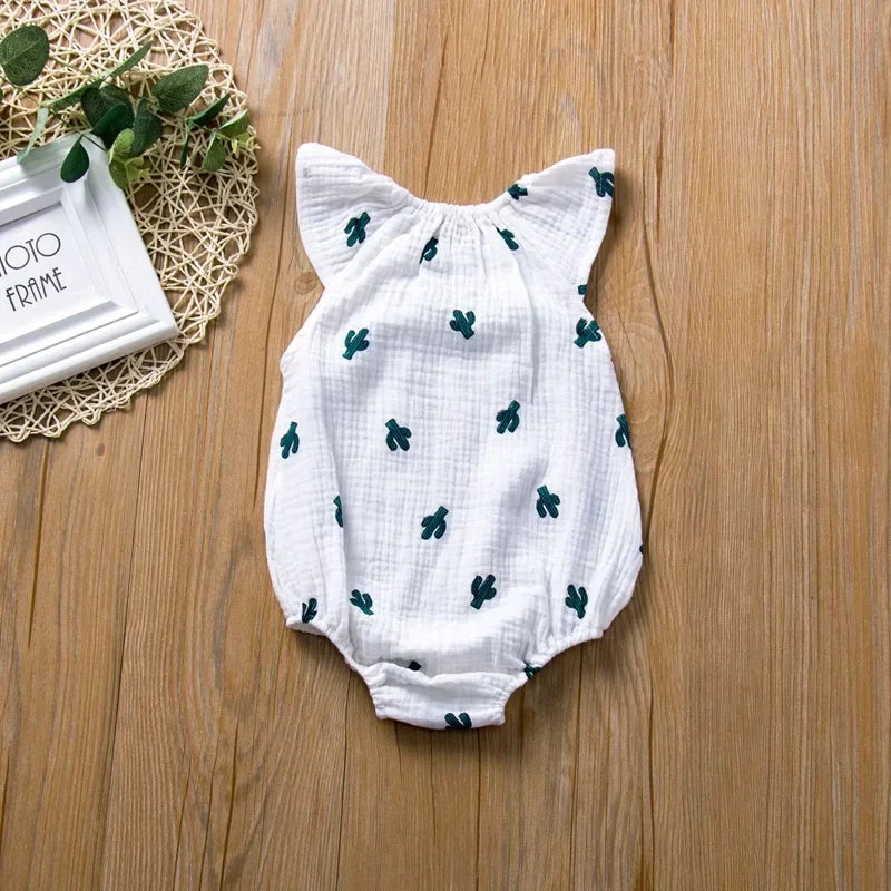Barboteuse mousseline en coton lin
