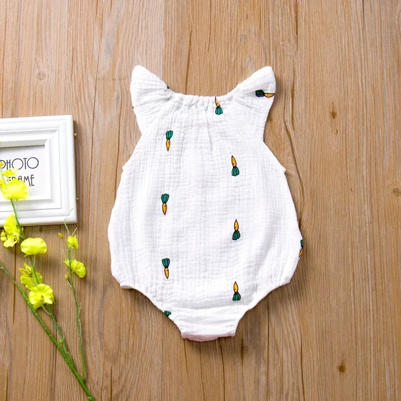 Barboteuse mousseline en coton lin