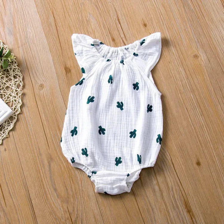 Barboteuse mousseline en coton lin