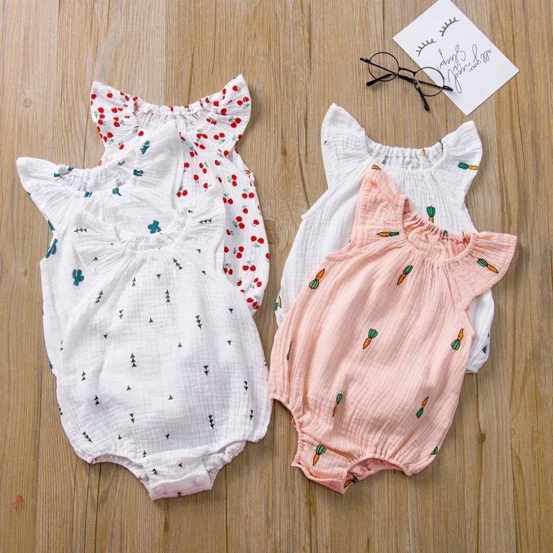 Barboteuse mousseline en coton lin