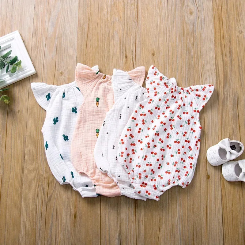 Barboteuse mousseline en coton lin
