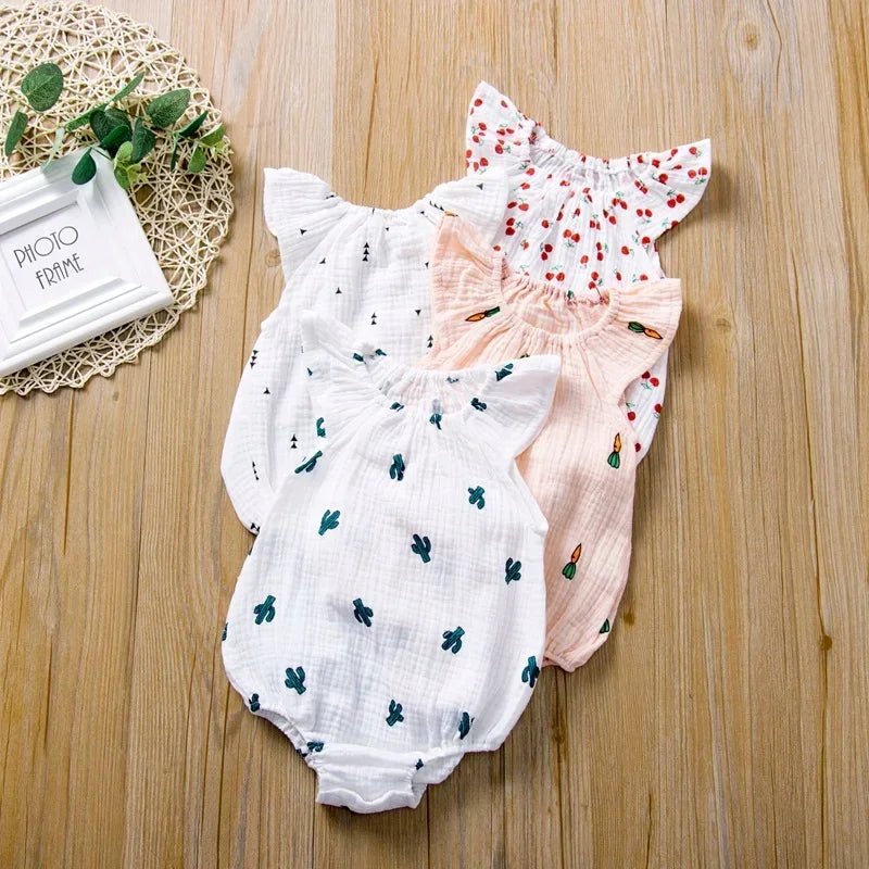 Barboteuse mousseline en coton lin