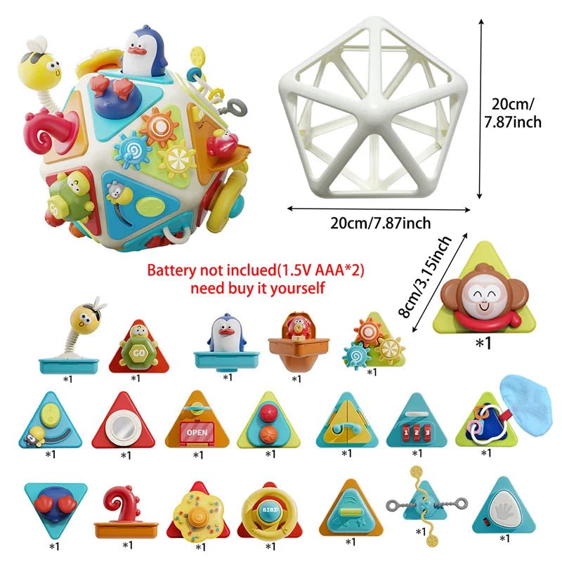 Jouets d'éveils sensoriels en boule de planche