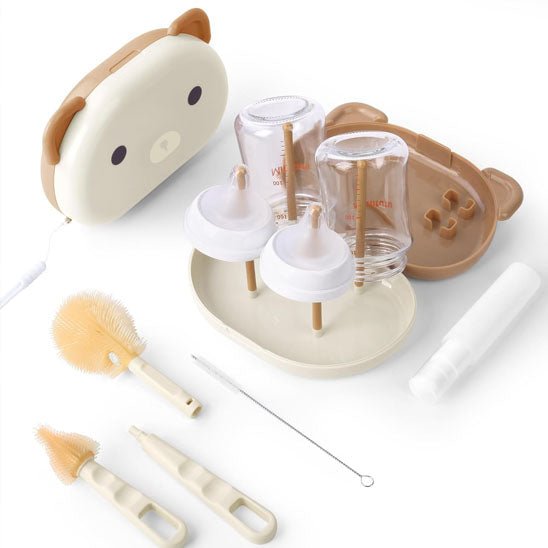 Égouttoir et brosse à biberon