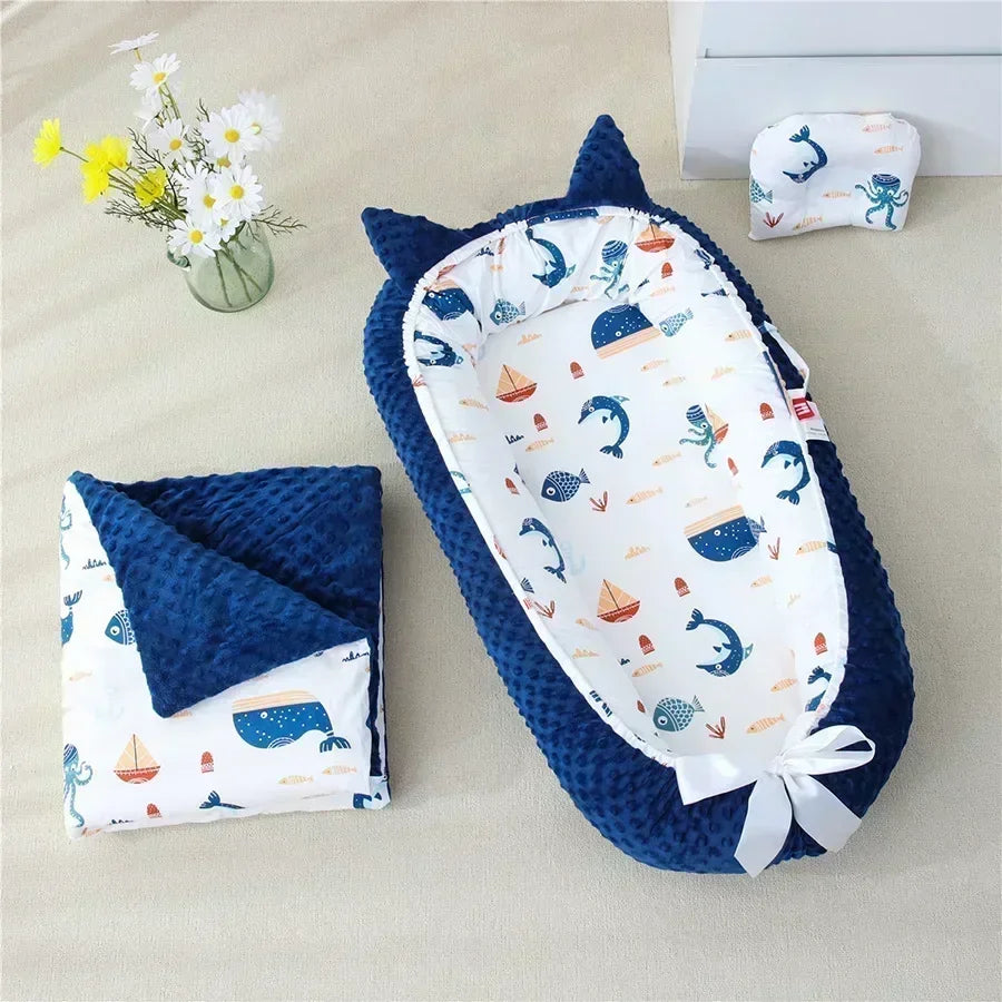Nid de couchage bebe bleu océan