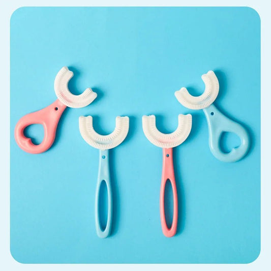 Brosse à dents en forme de U pour enfants en silicone