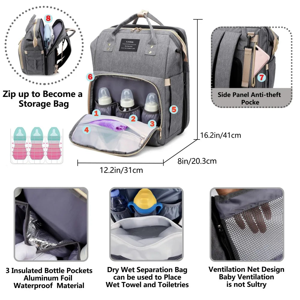 Sac à dos à langer Pliable