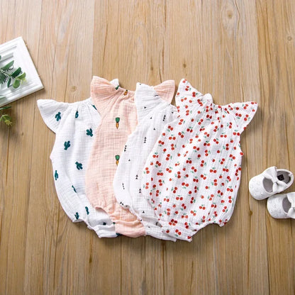 Barboteuse mousseline en coton lin