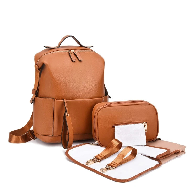 Sac-à-dos-à-langer-marron