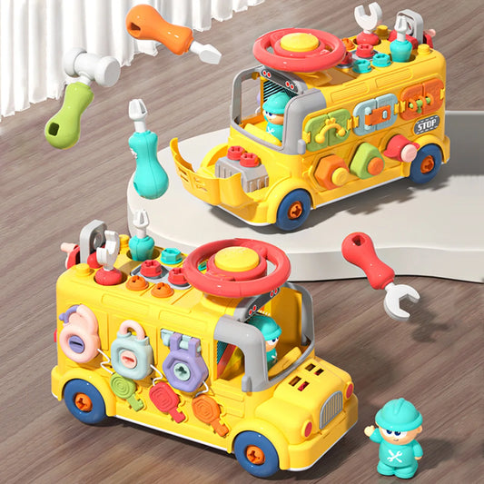 Cube d'activité forme de bus pour tout-petits