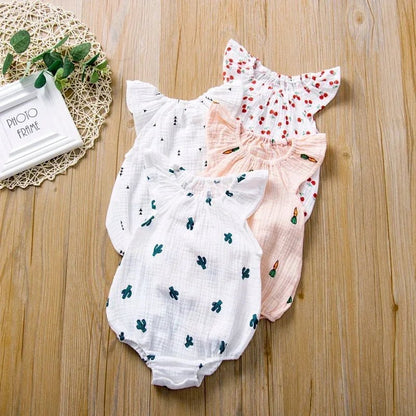 Barboteuse mousseline en coton lin