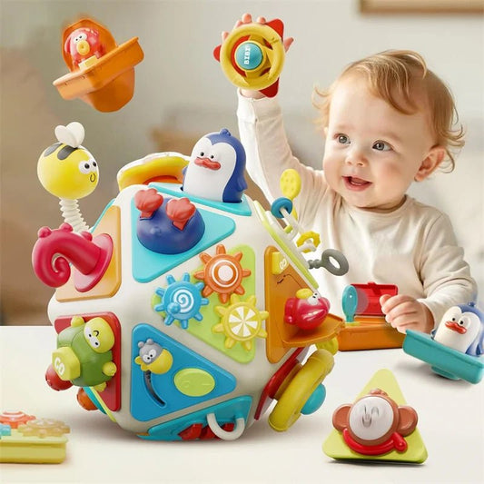 Jouets d'éveils sensoriels en boule de planche